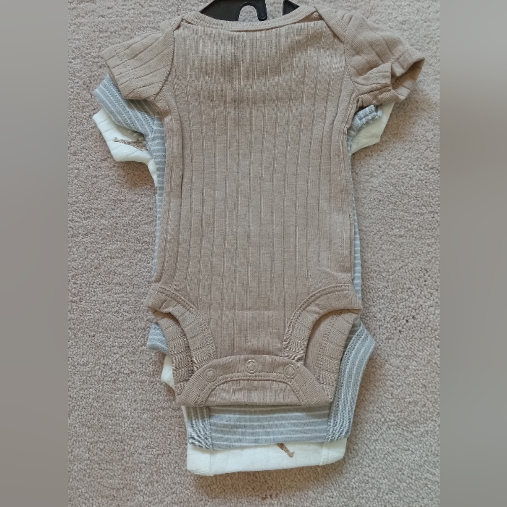 Carter's Cream and Gray Bodysuits Soft and Stylish - Picture 2 of 2